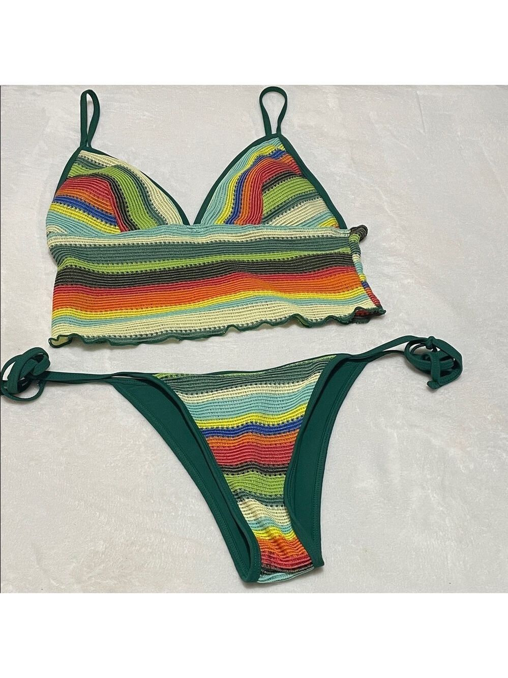 Seamolly Striped Tie Side Tankini Set Sz XL - Picture 8 of 8